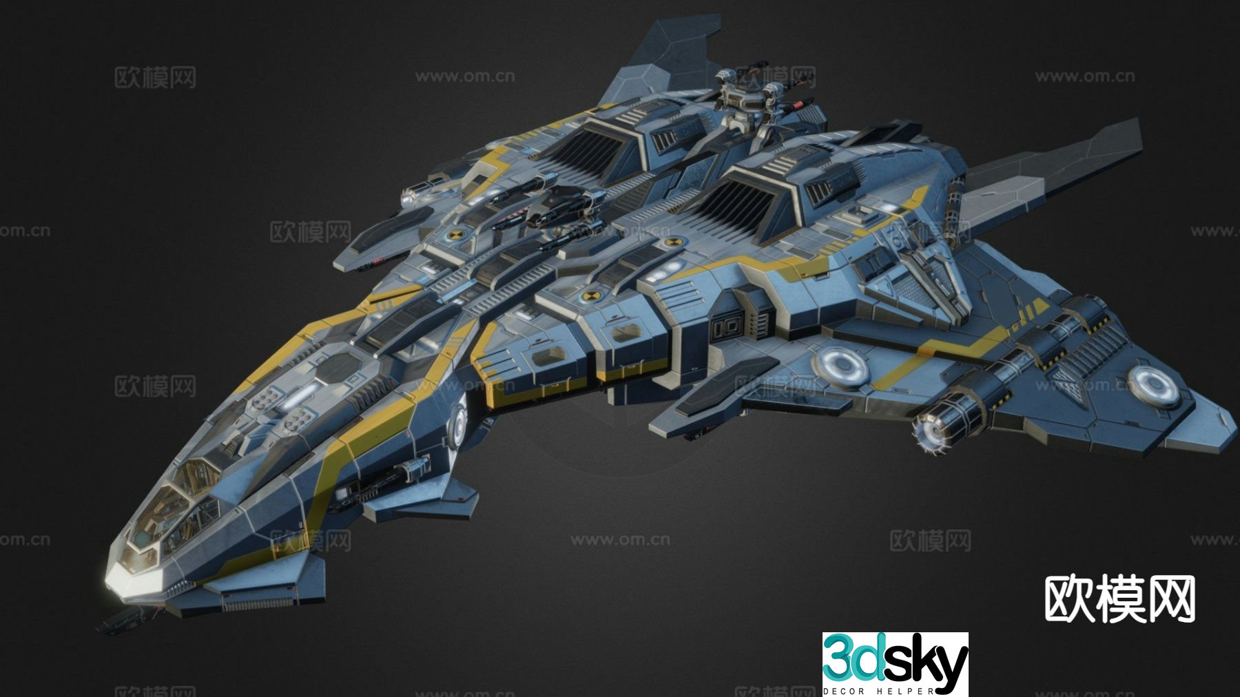 Modern starfighter 3d model