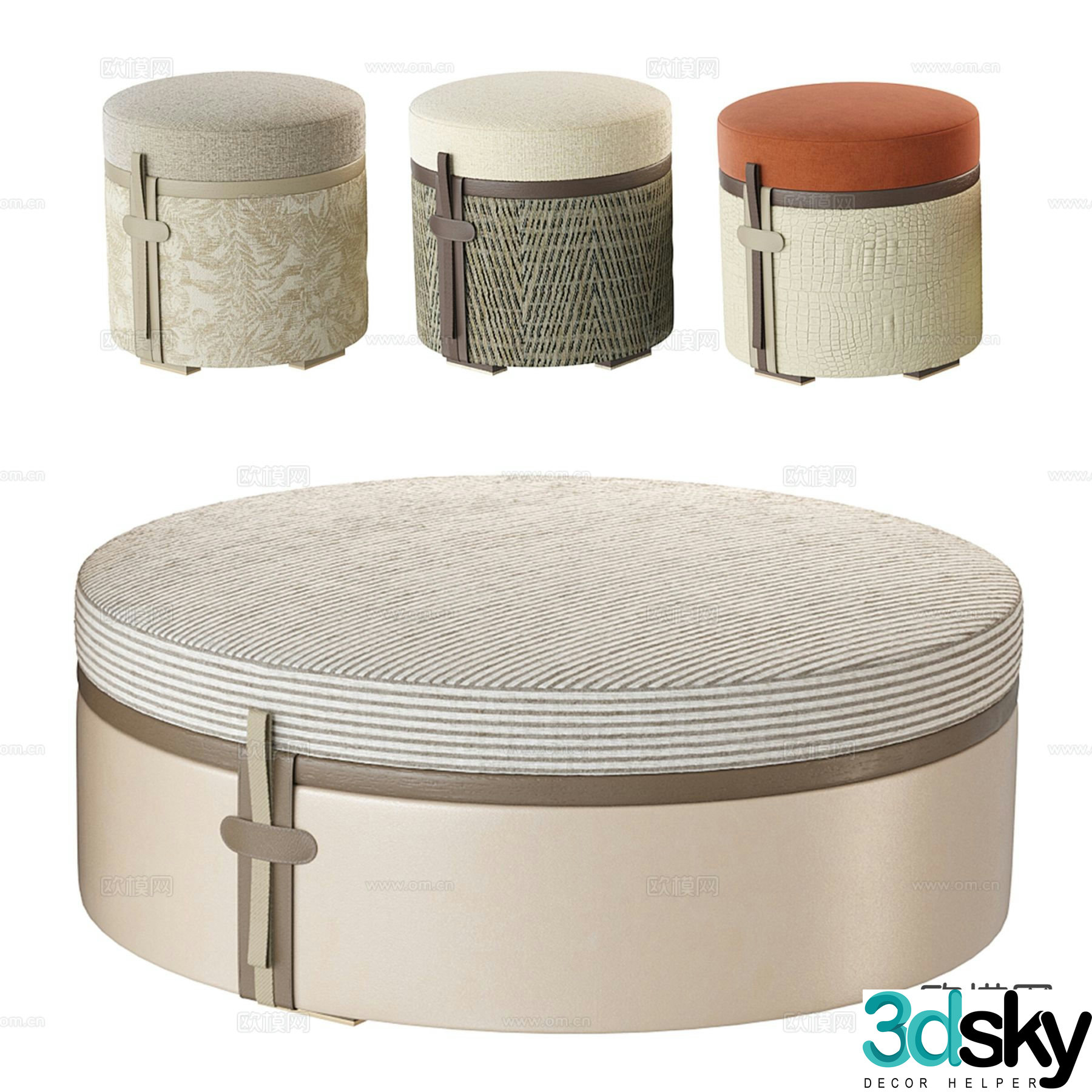 Modern sofa stool pouf 3d model