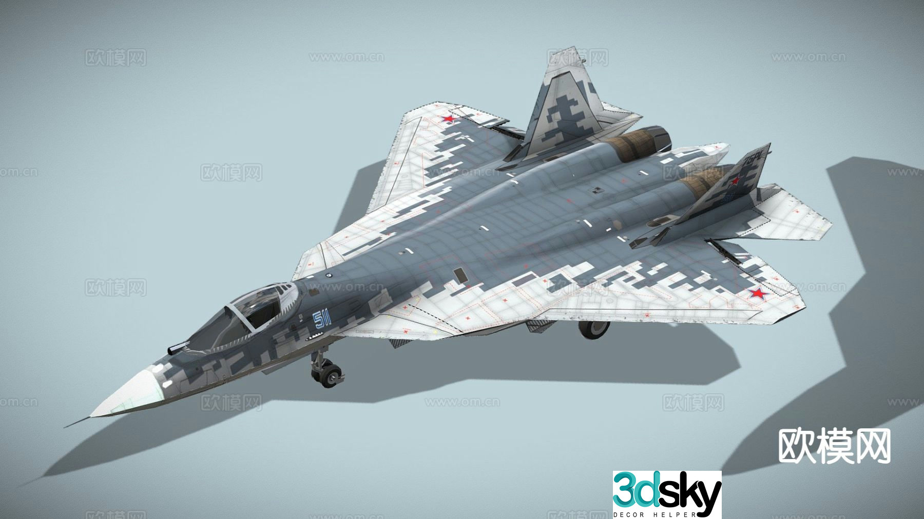 Modern fighter jet 3d model