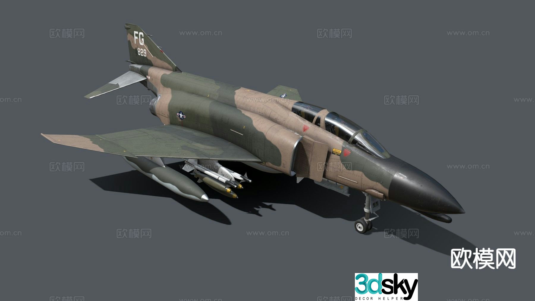 phantom fighter bomber 3d model