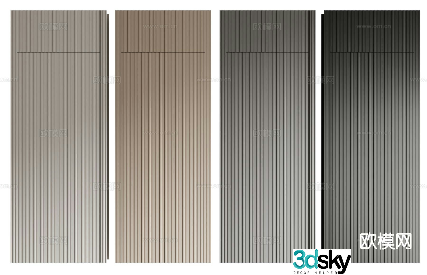 Modern invisible door Grille door 3d model