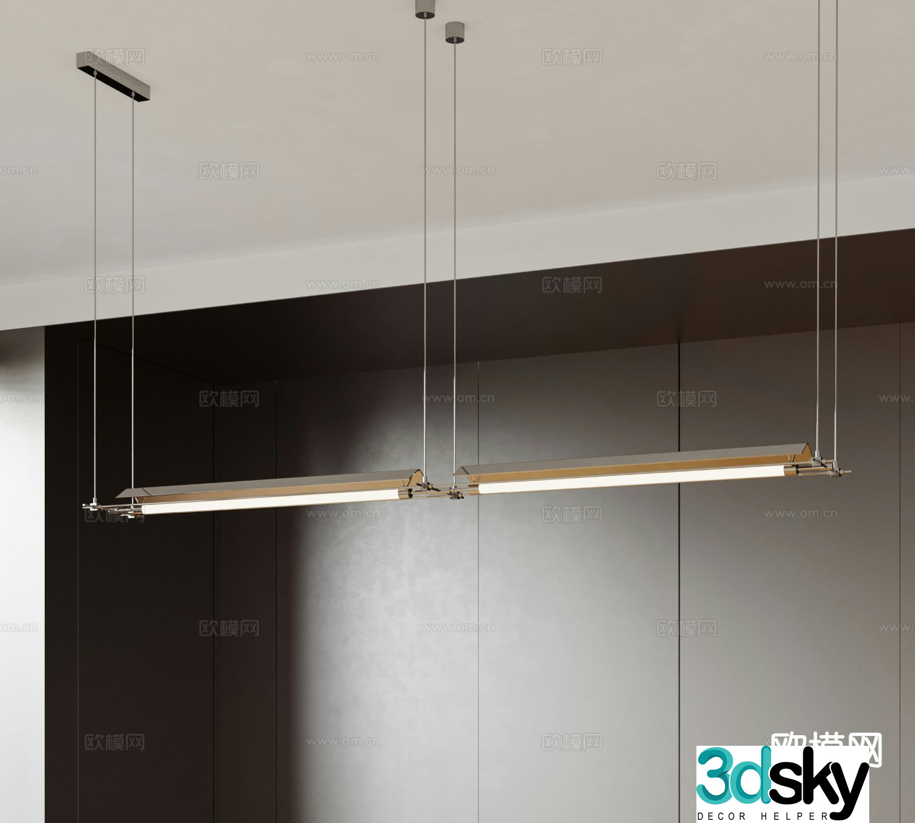 Industrial style chandelier restaurant chandelier 3d model