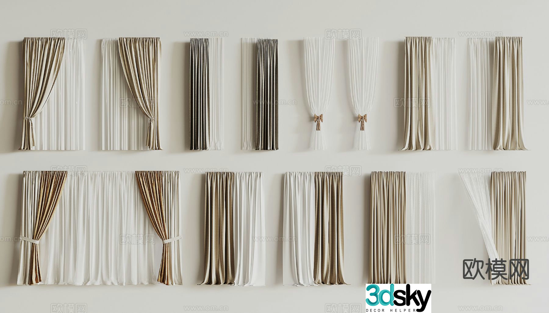 Plain curtains 3d model