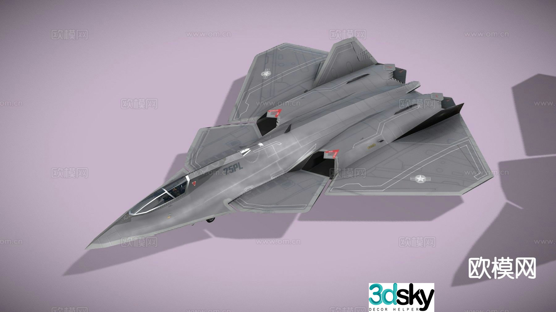 Modern fighter jet 3d model