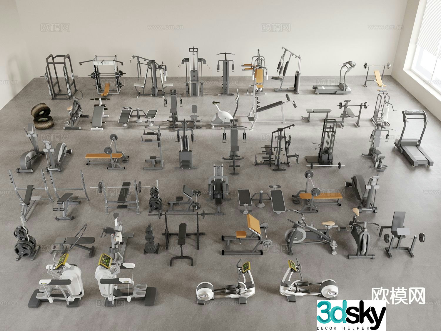fitness equipment sports equipment treadmill 3d model