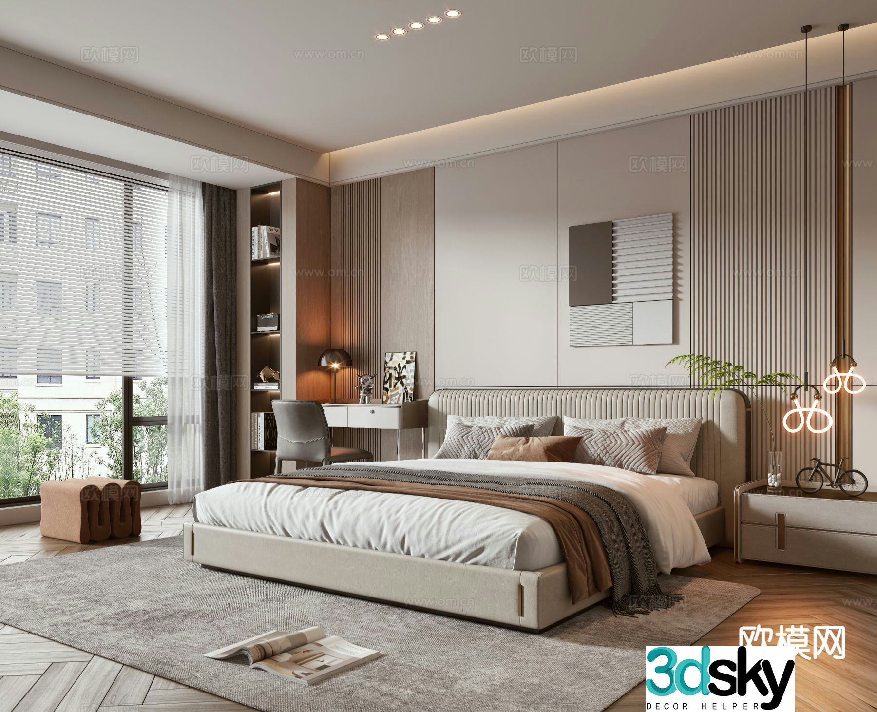 Modern bedroom master bedroom 3d model