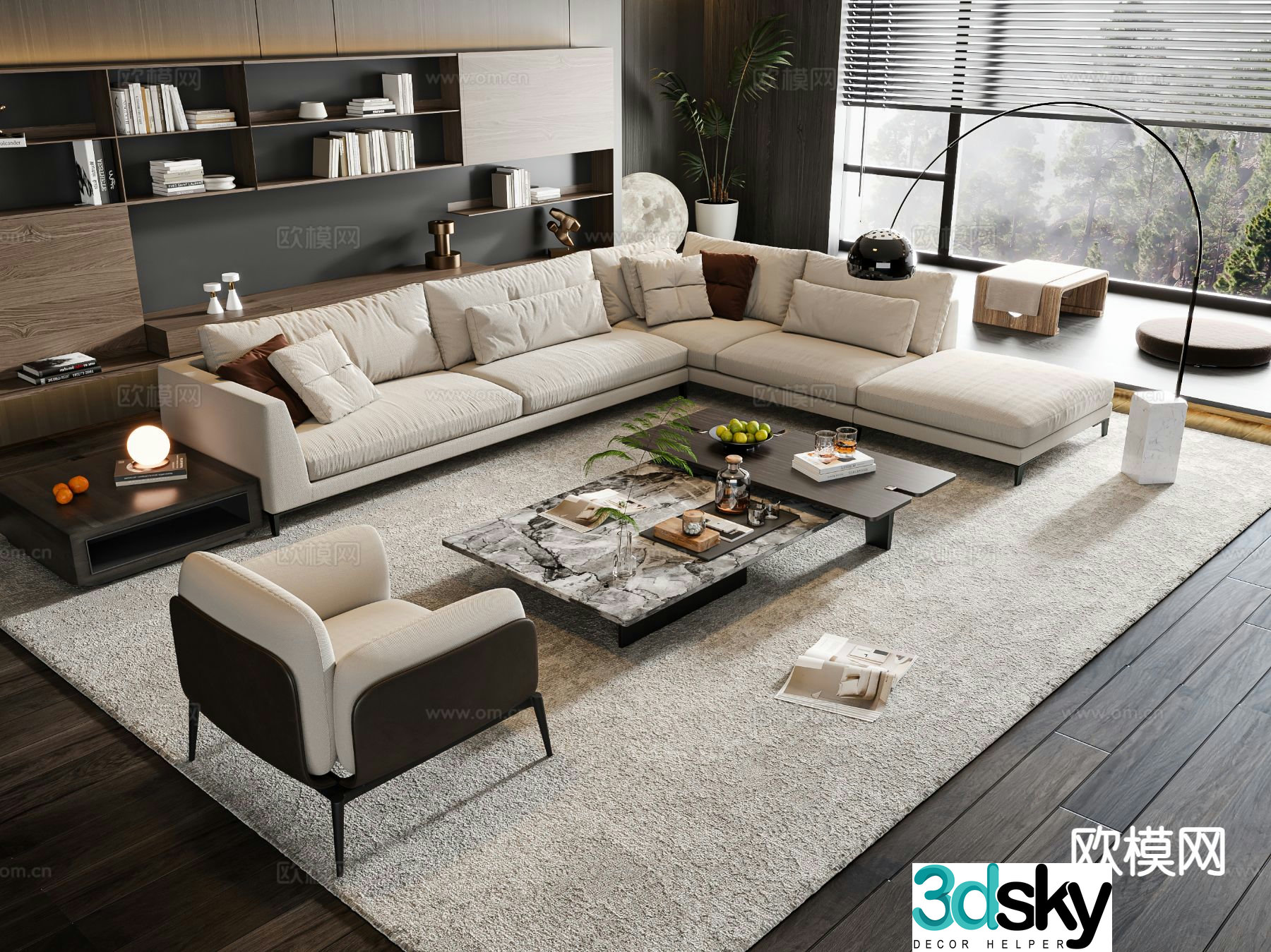 Modern sofa set 3d model