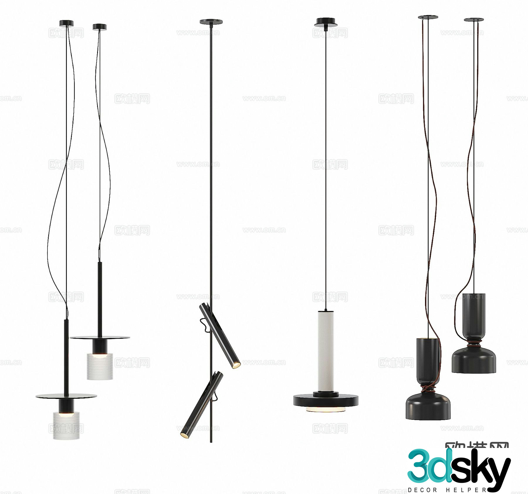 3D model of small chandelier at the bedside