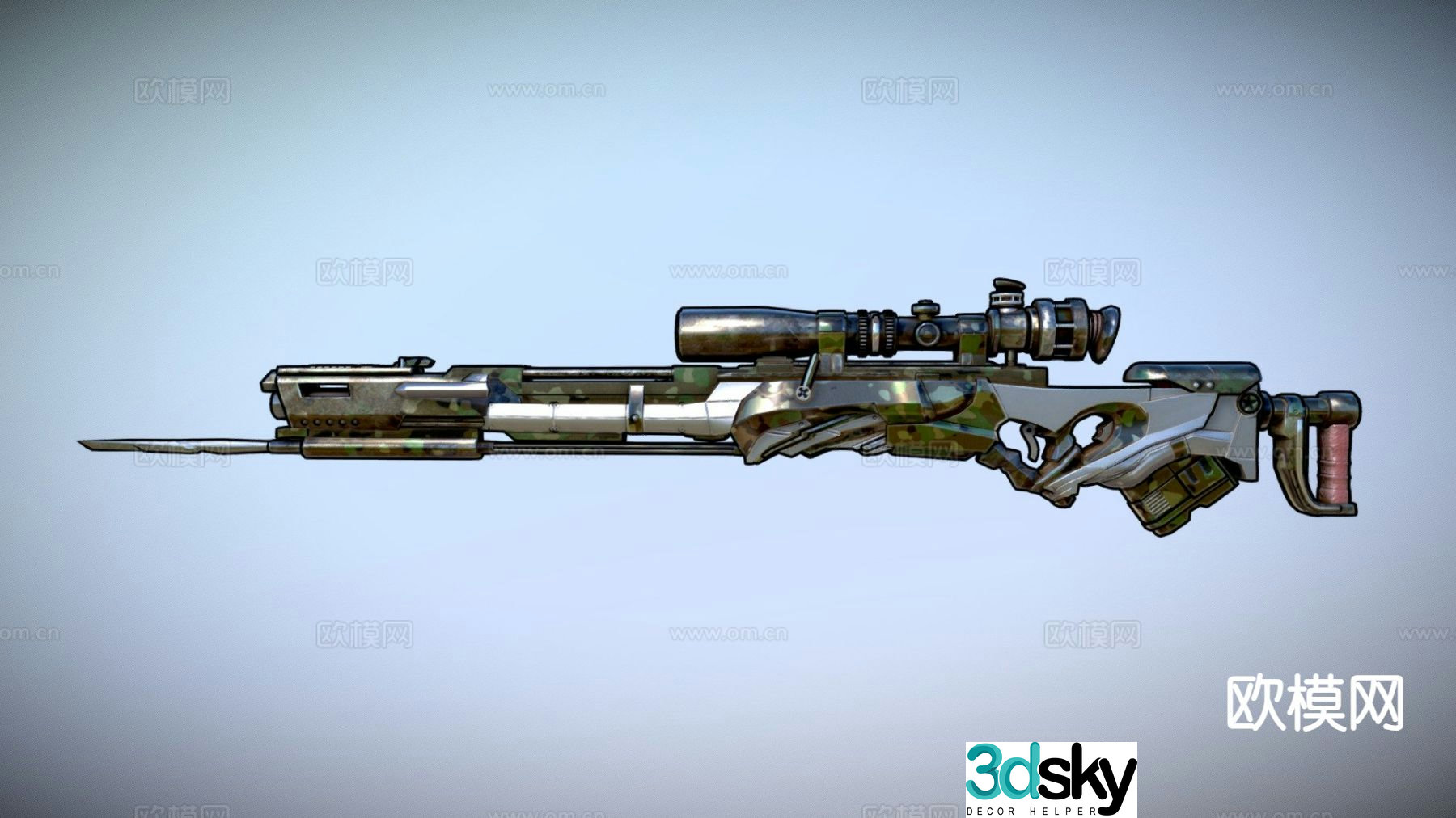 Sci-fi rifle sniper rifle 3d model