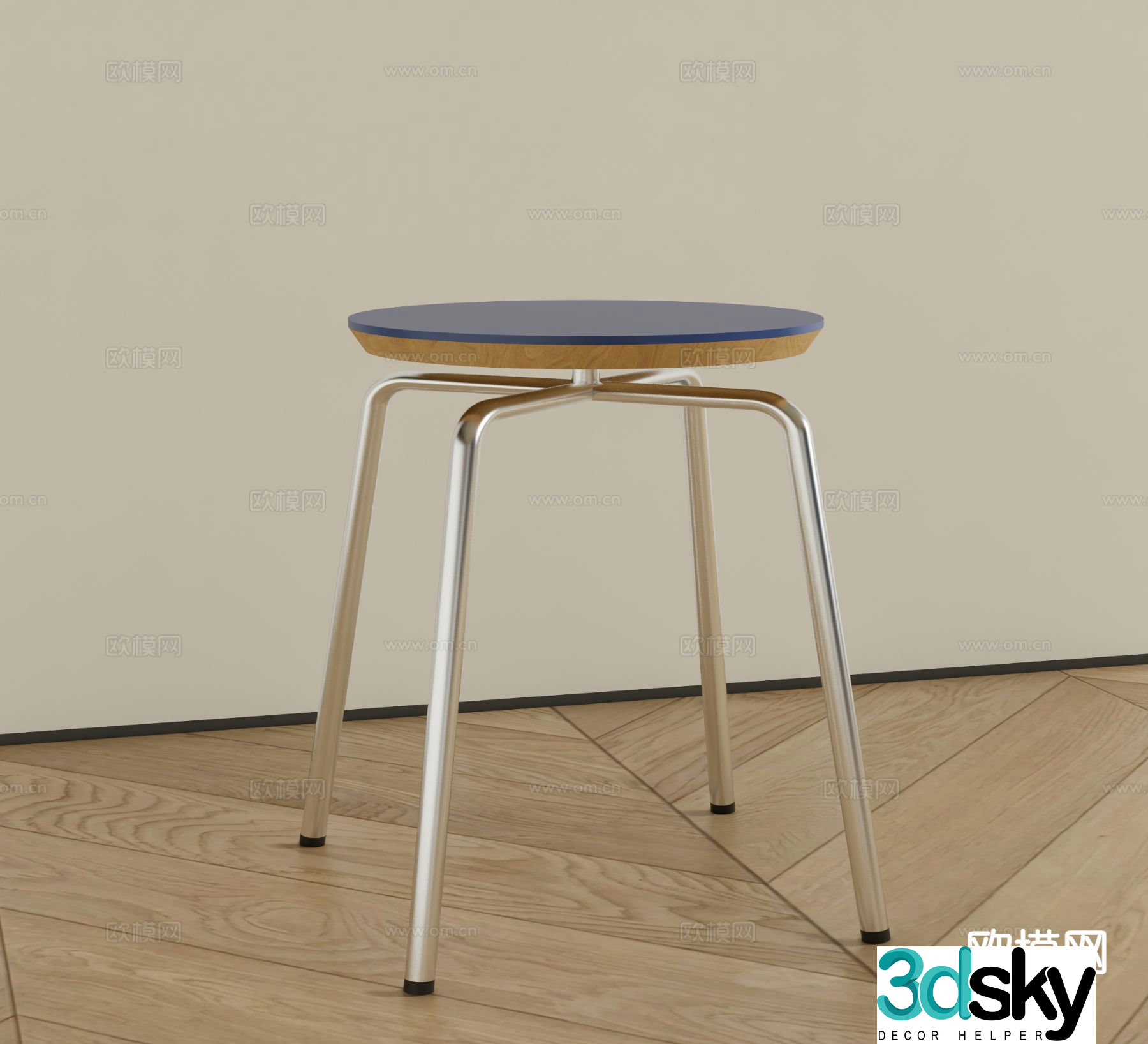 modern stool round stool 3d model