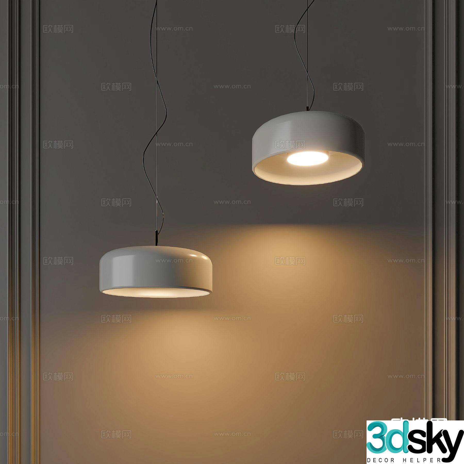 Lampshade chandelier dining room chandelier 3d model
