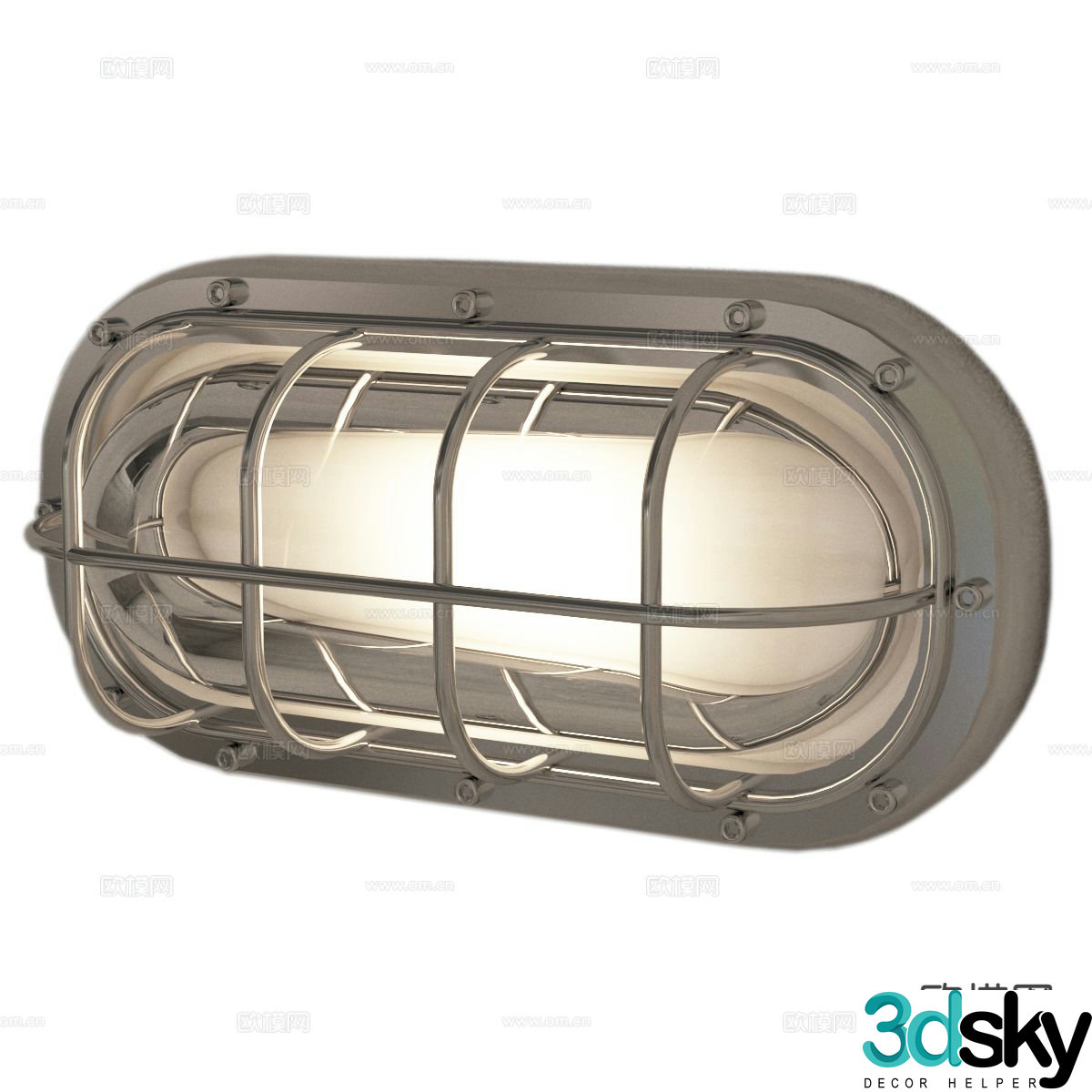 Industrial wind wall lamp chrome wall lamp 3d model