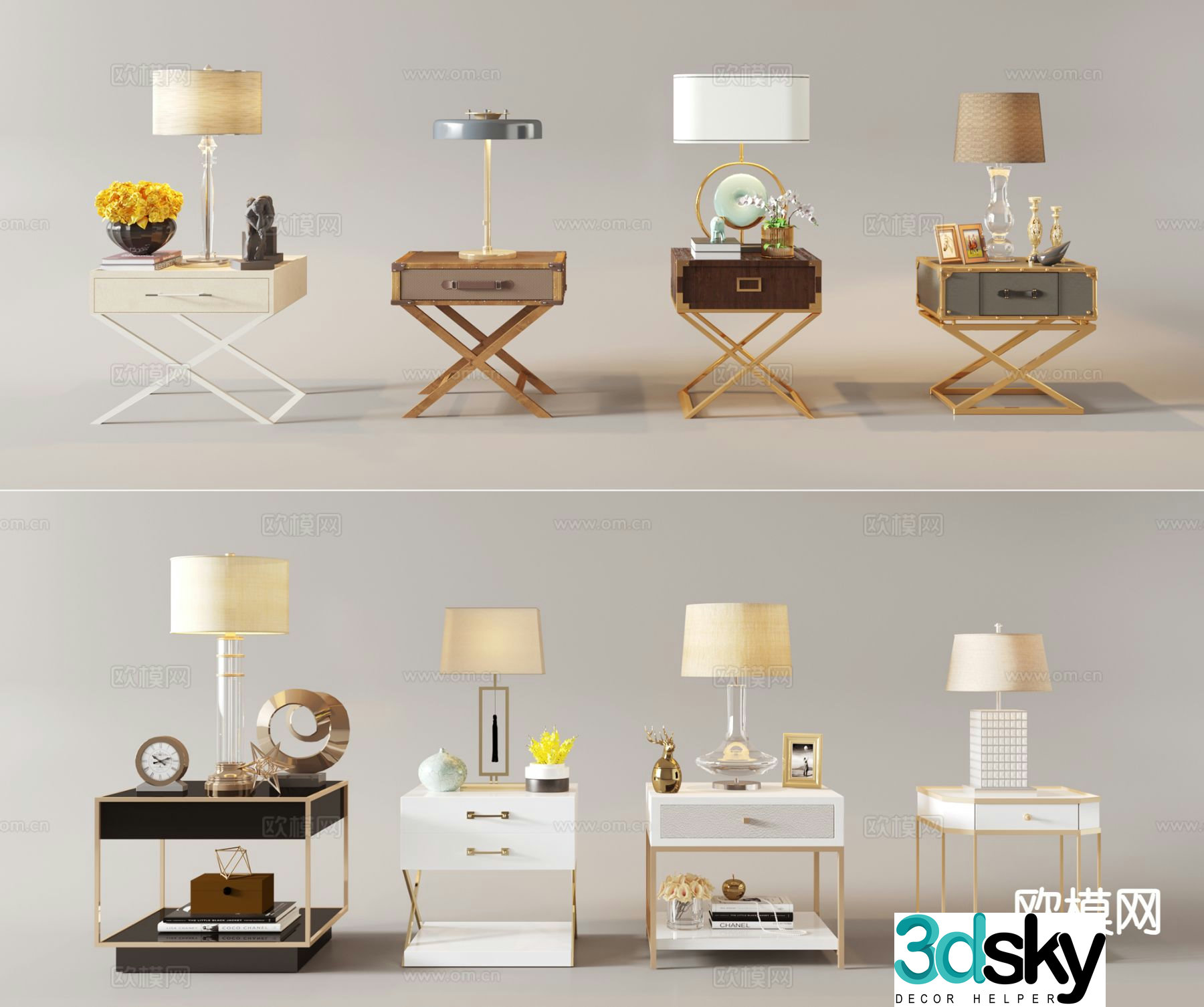 Modern bedside table 3d model