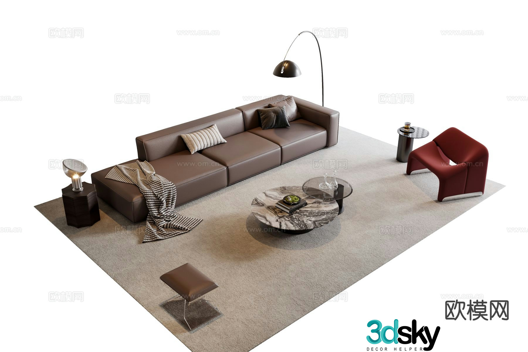Italian sofa combination 3d model