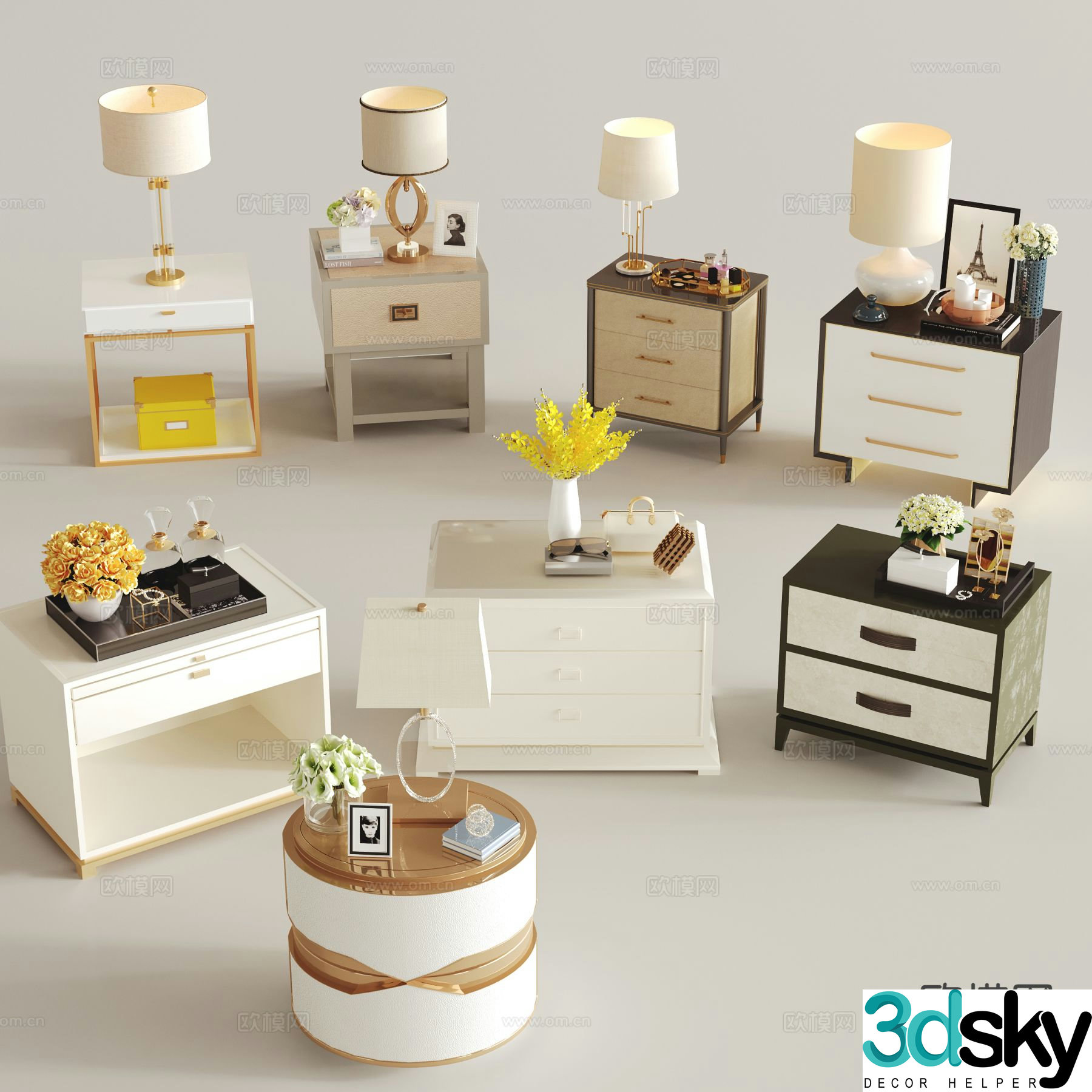 Modern bedside table 3d model