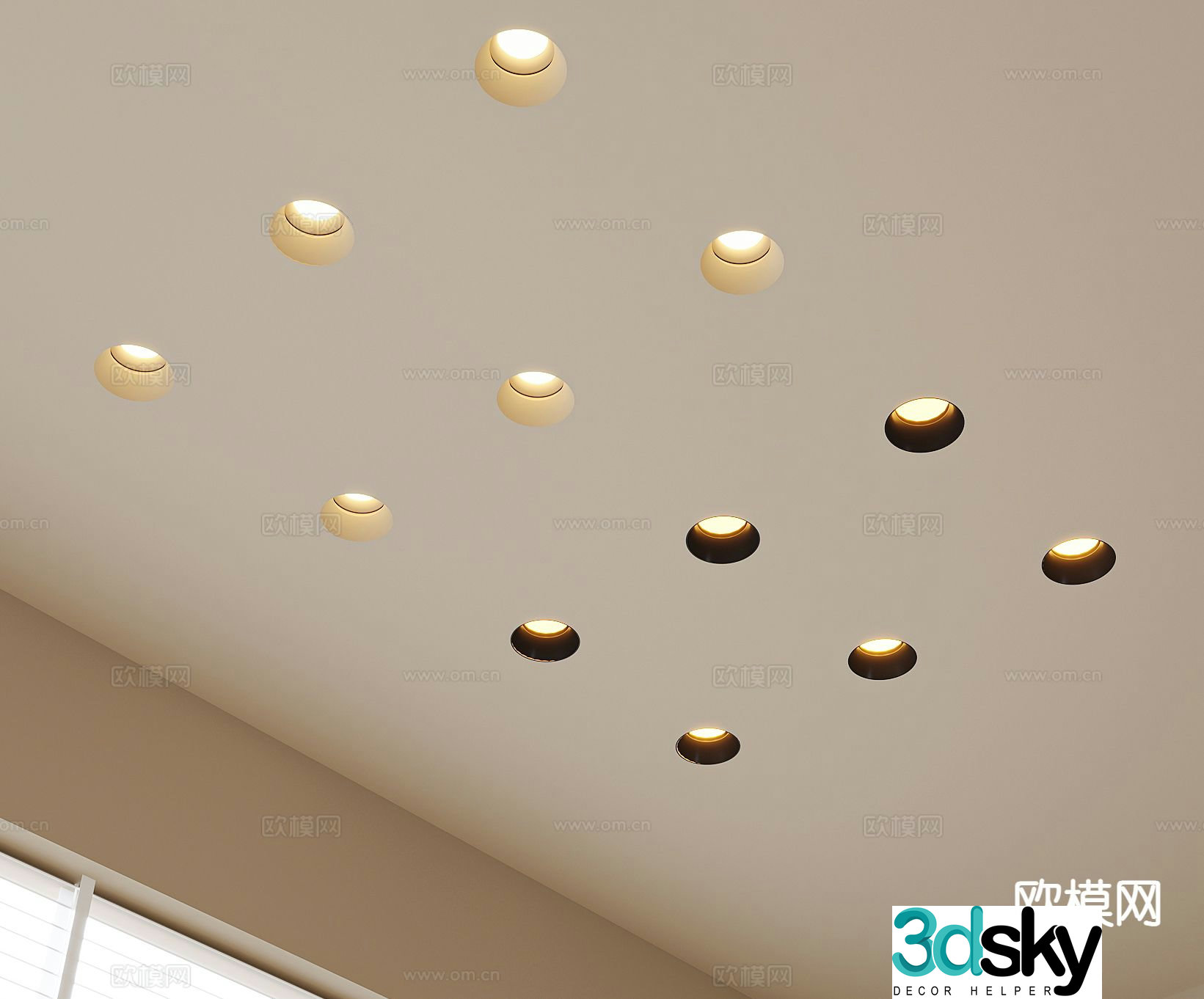 Minimalist downlight frameless downlight recessed downlight 3D model