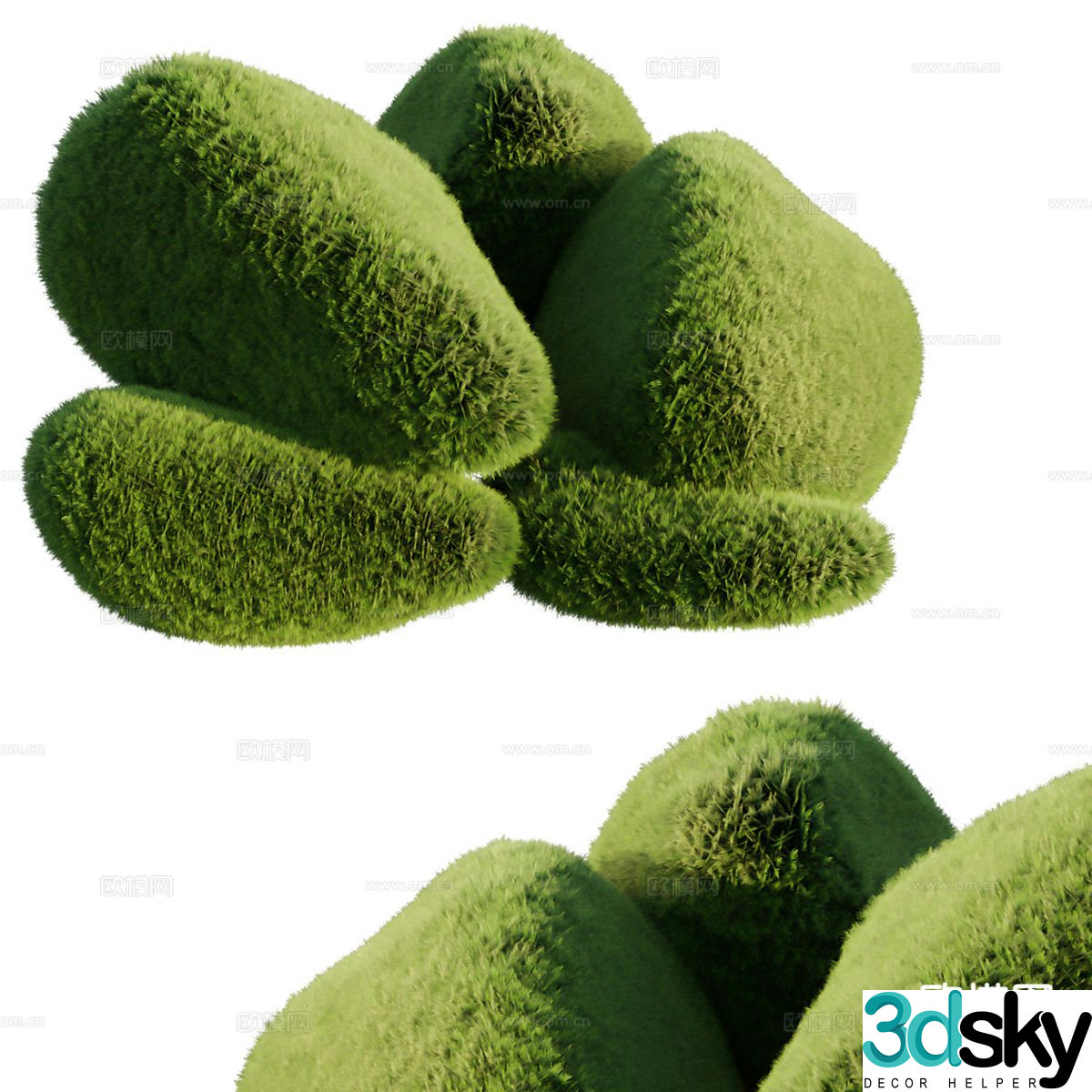 stone moss stone landscape stone garden stone 3d model