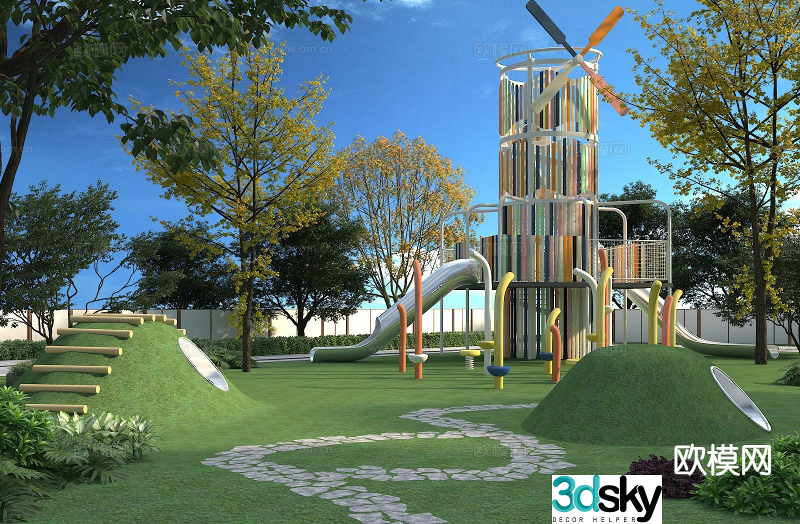 Park landscape 3d model