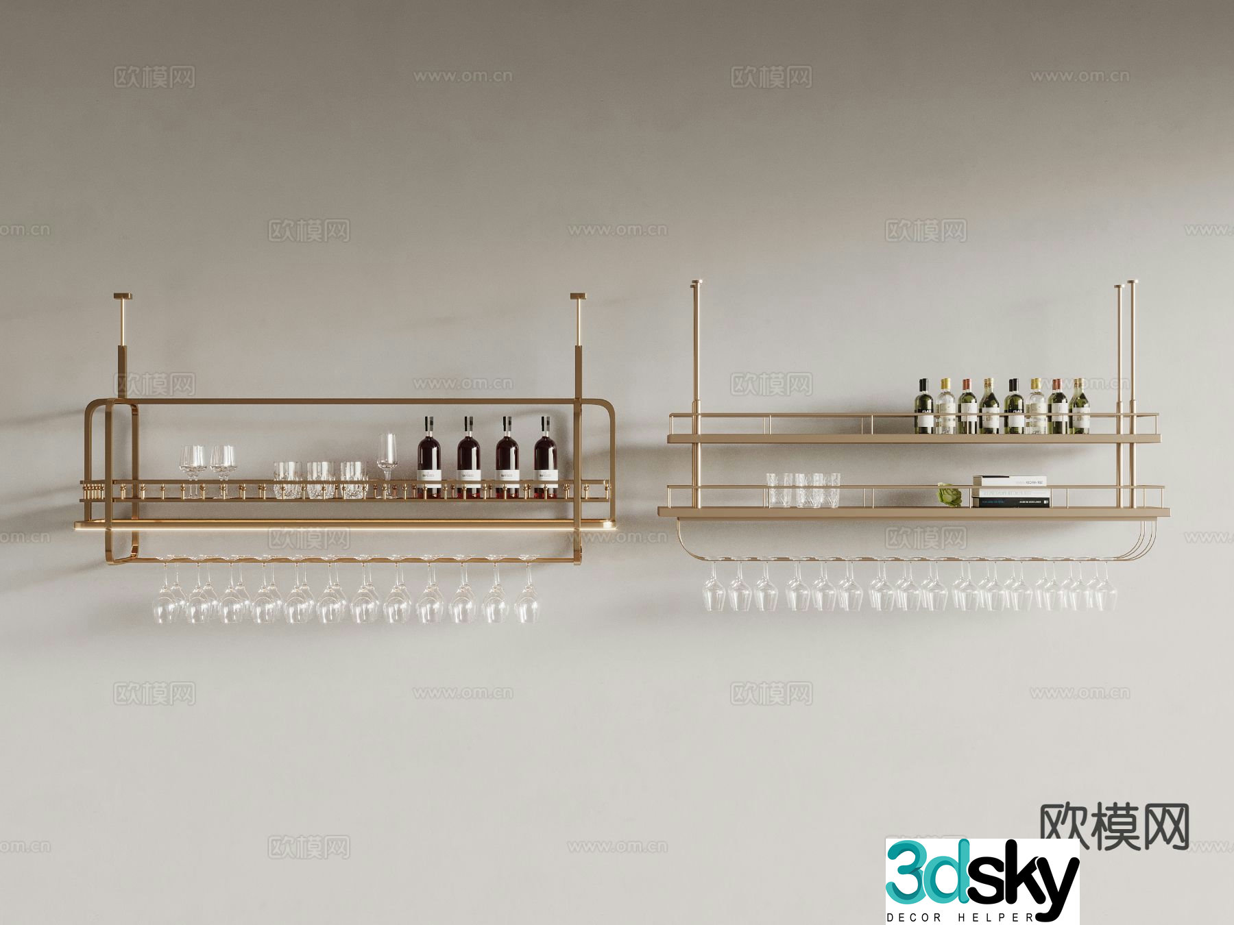 Modern wine cabinet wine rack 3d model