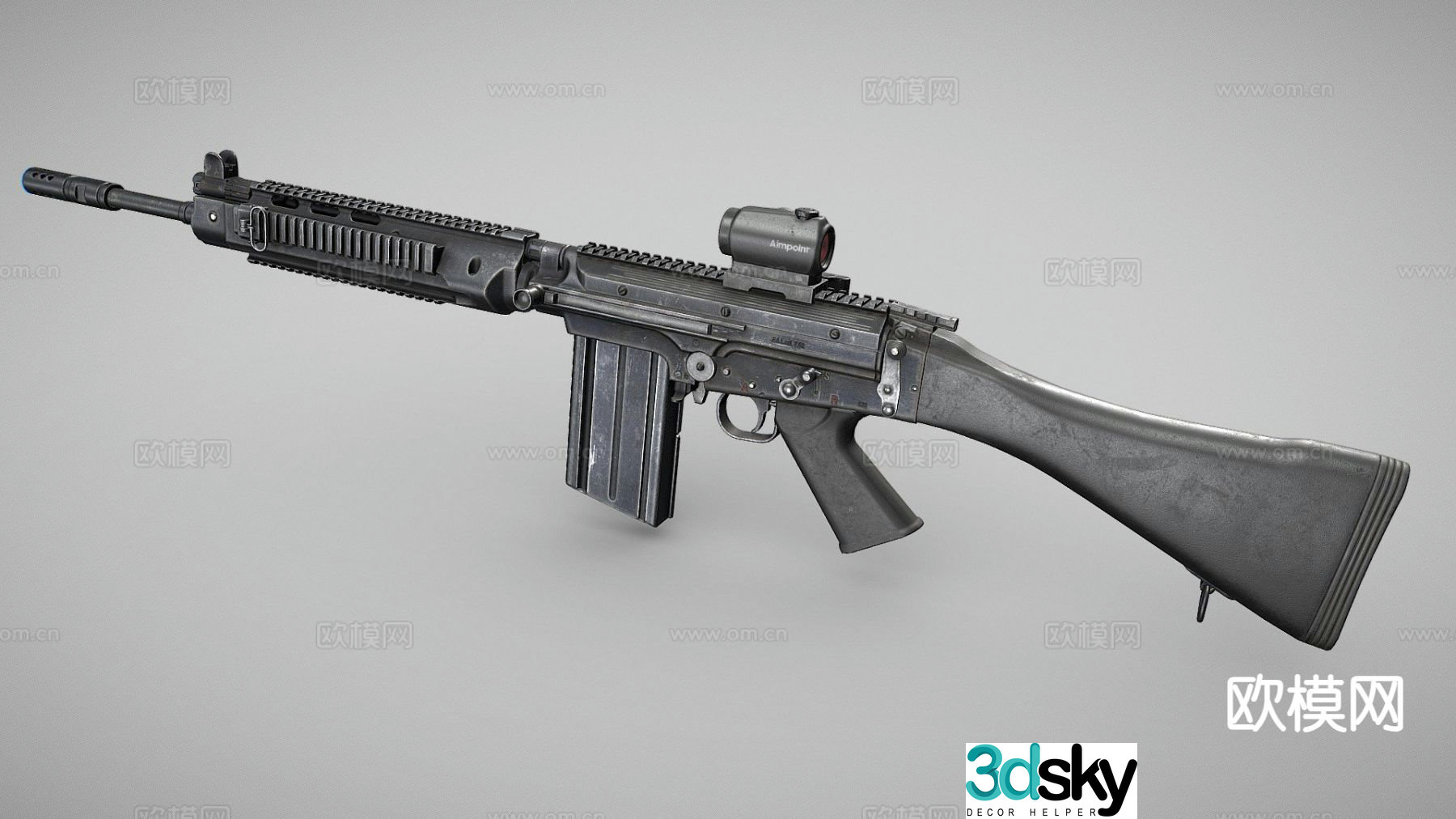 Automatic rifle submachine gun 3d model