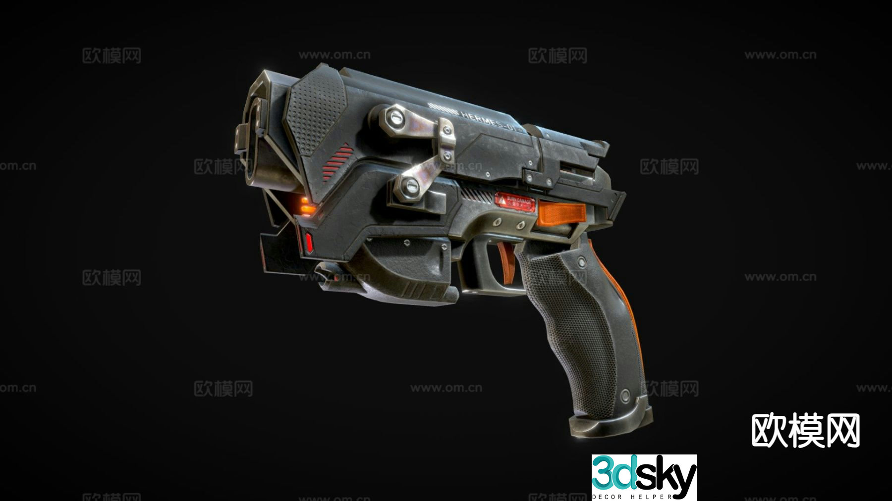 laser weapon pistol 3d model