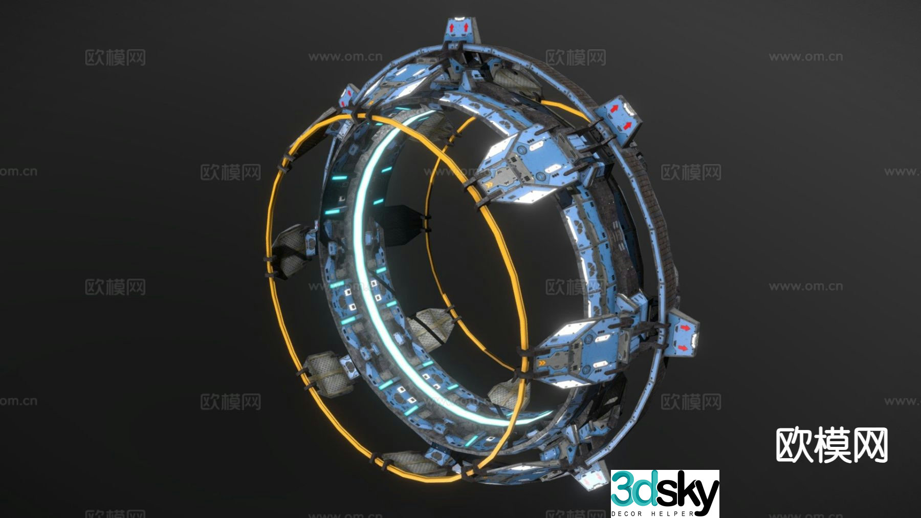 sci-fi jump gate 3d model