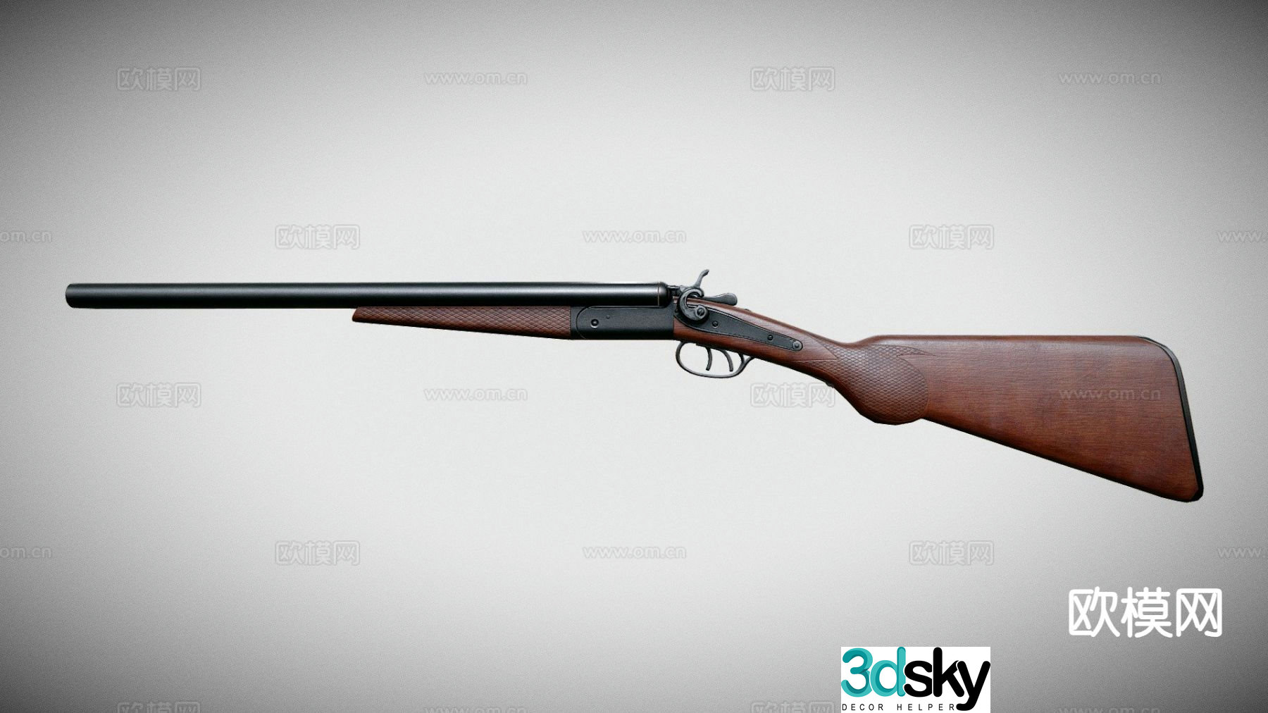 Double barrel shotgun rifle 3d model