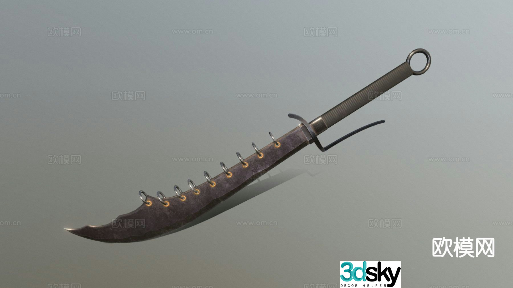 Chinese broadsword knife 3d model