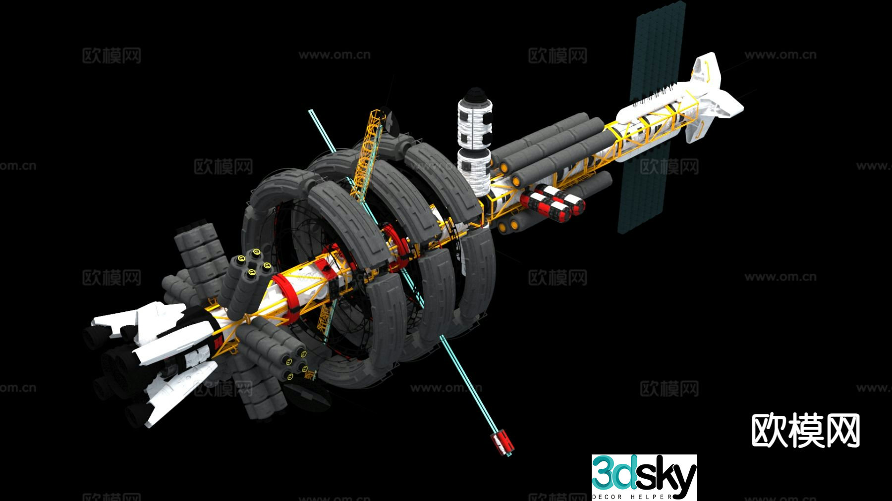 Modern spaceship aircraft 3d model