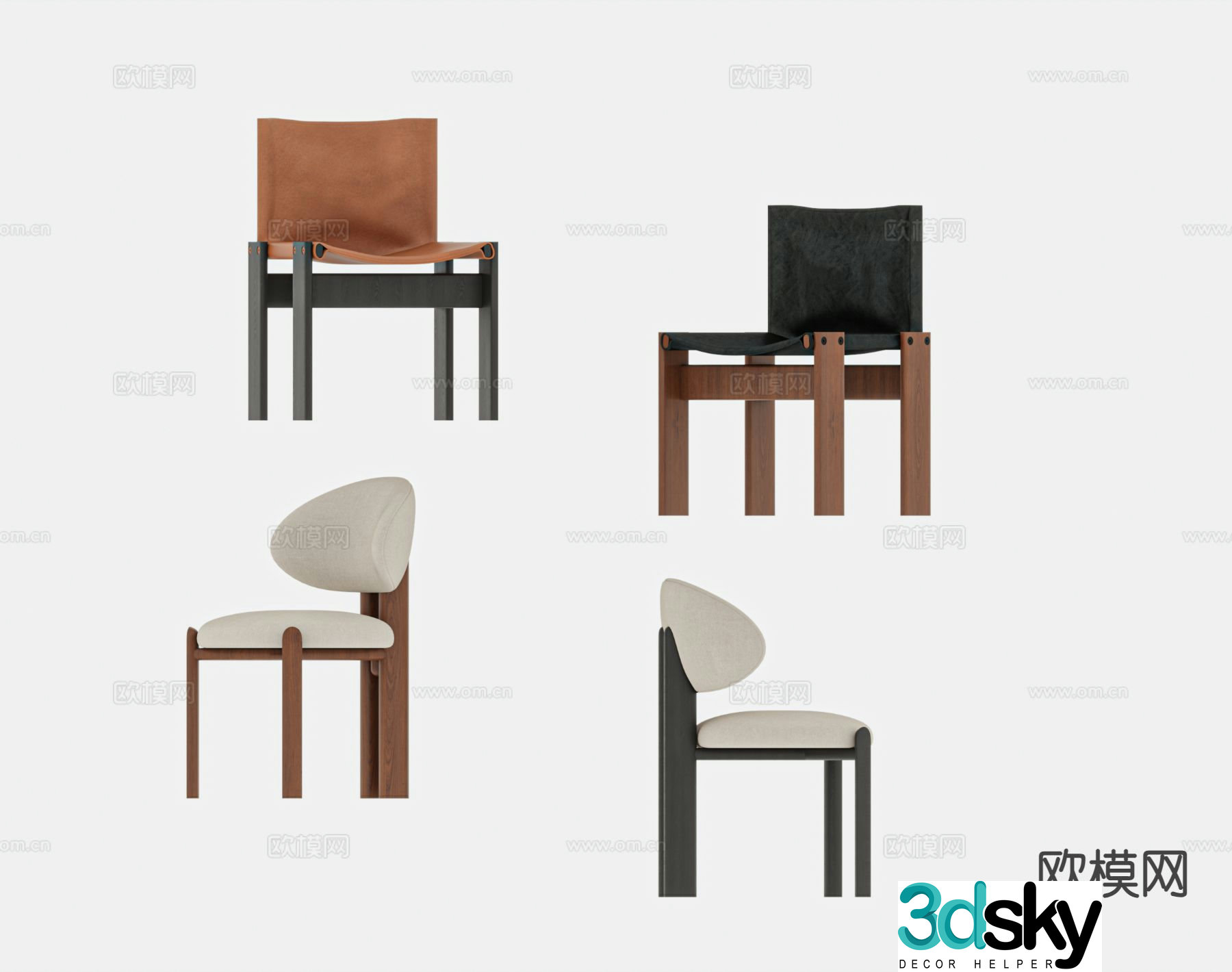 Medieval style chair dining chair 3d model