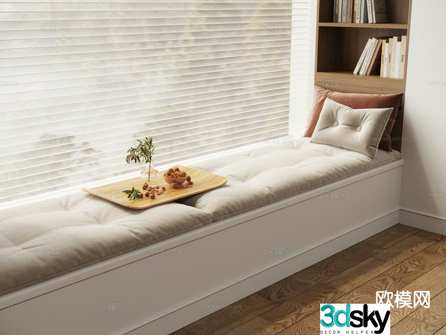 Modern bay window cushion seat cushion sofa cushion 3d model