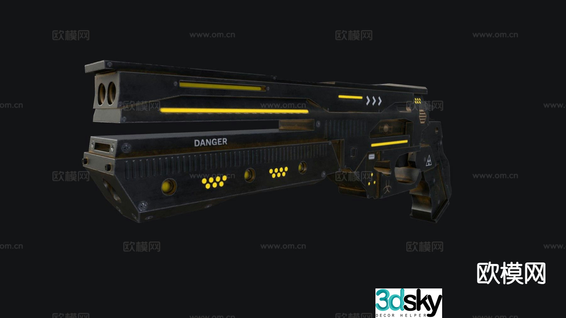 sci-fi pistol 3d model