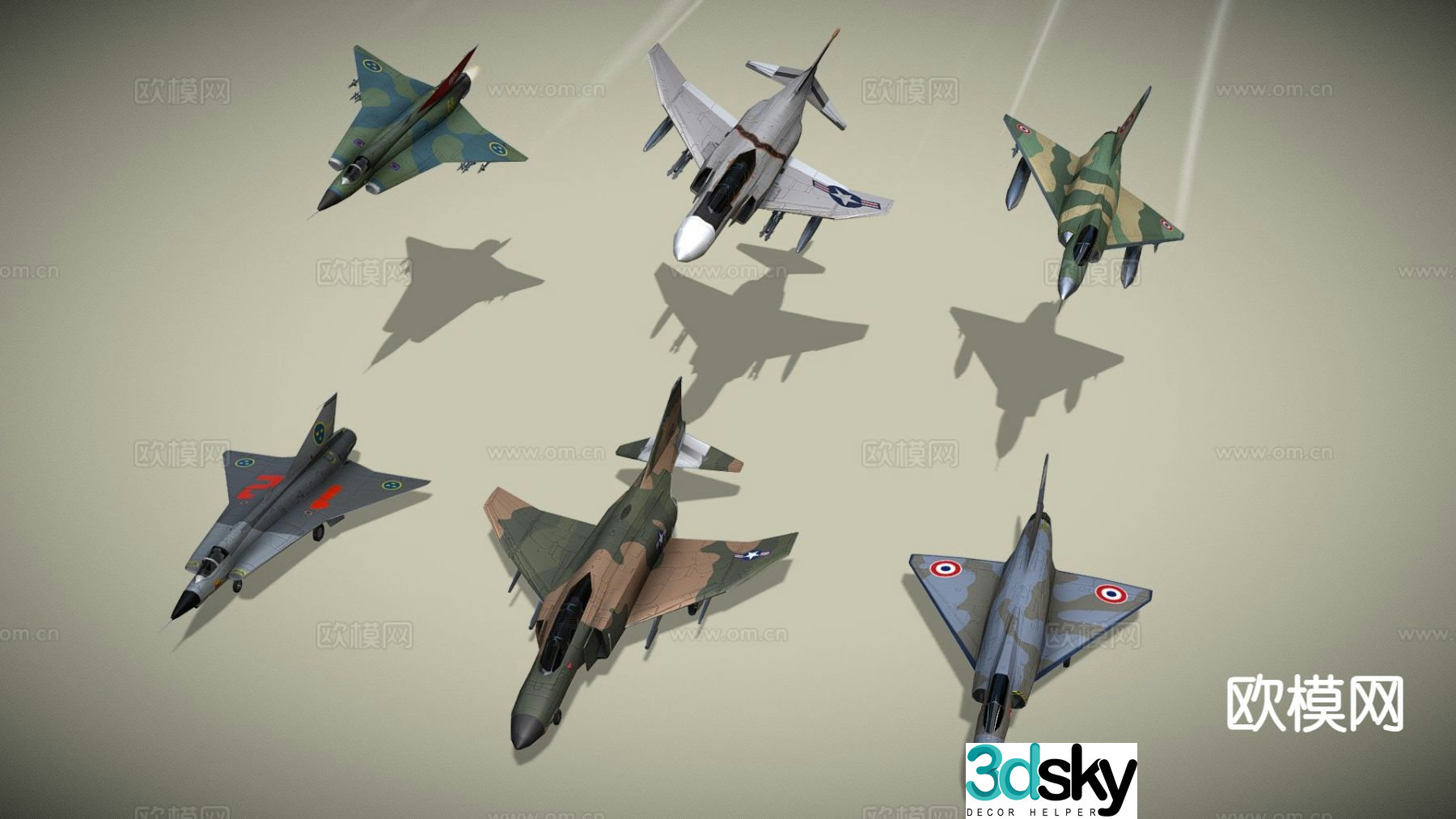 military aircraft fighter 3d model