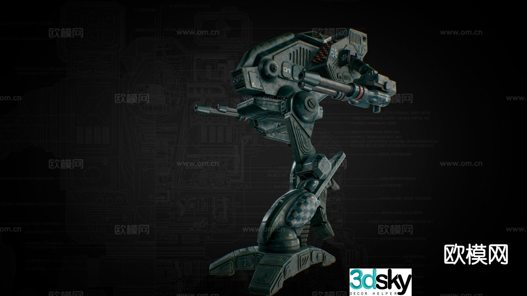 Battle mech robot 3d model
