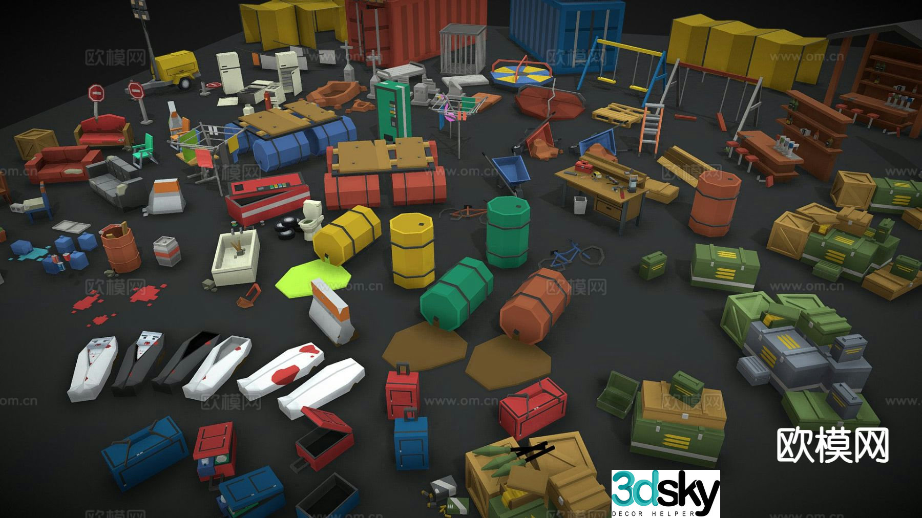 Industrial toys plastic toys 3d model
