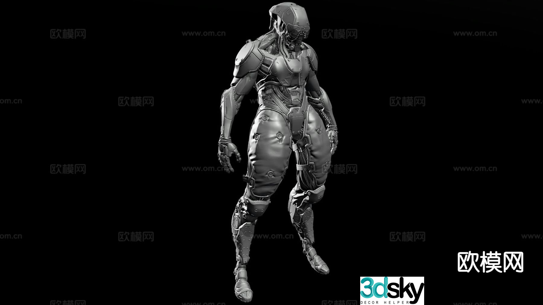 3d model of science fiction robot