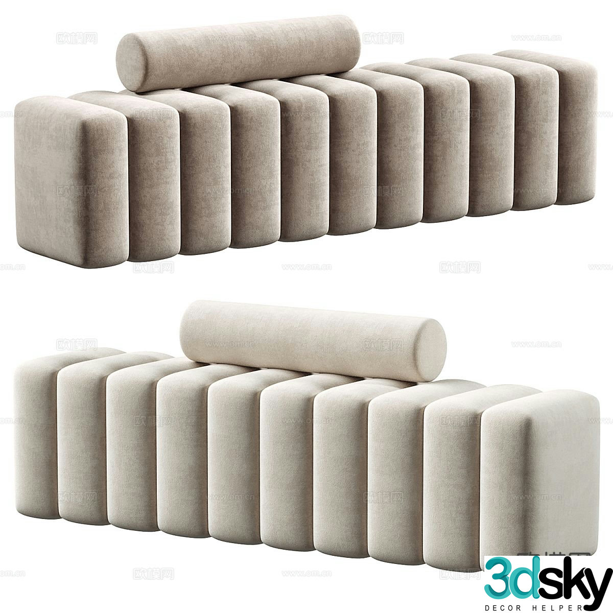SARA modern sofa stool shoe changing stool 3d model