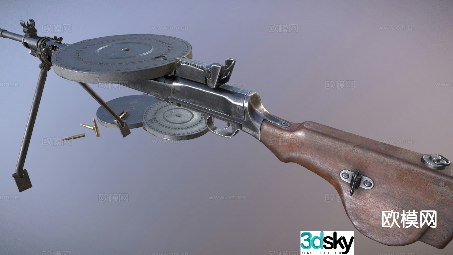 DP-28 light machine gun 3d model