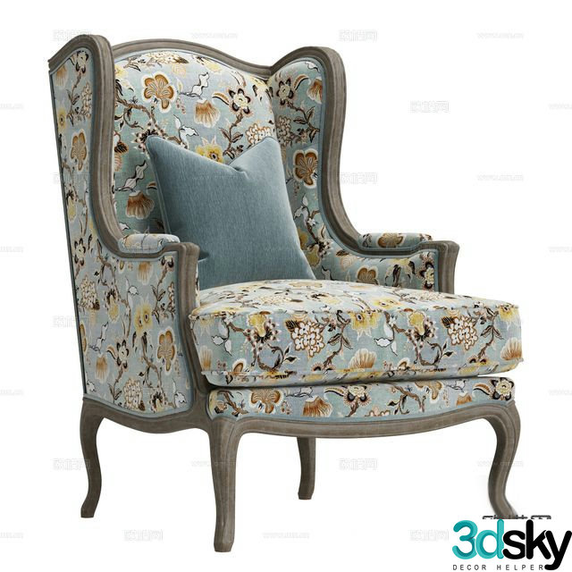French single sofa 3d model