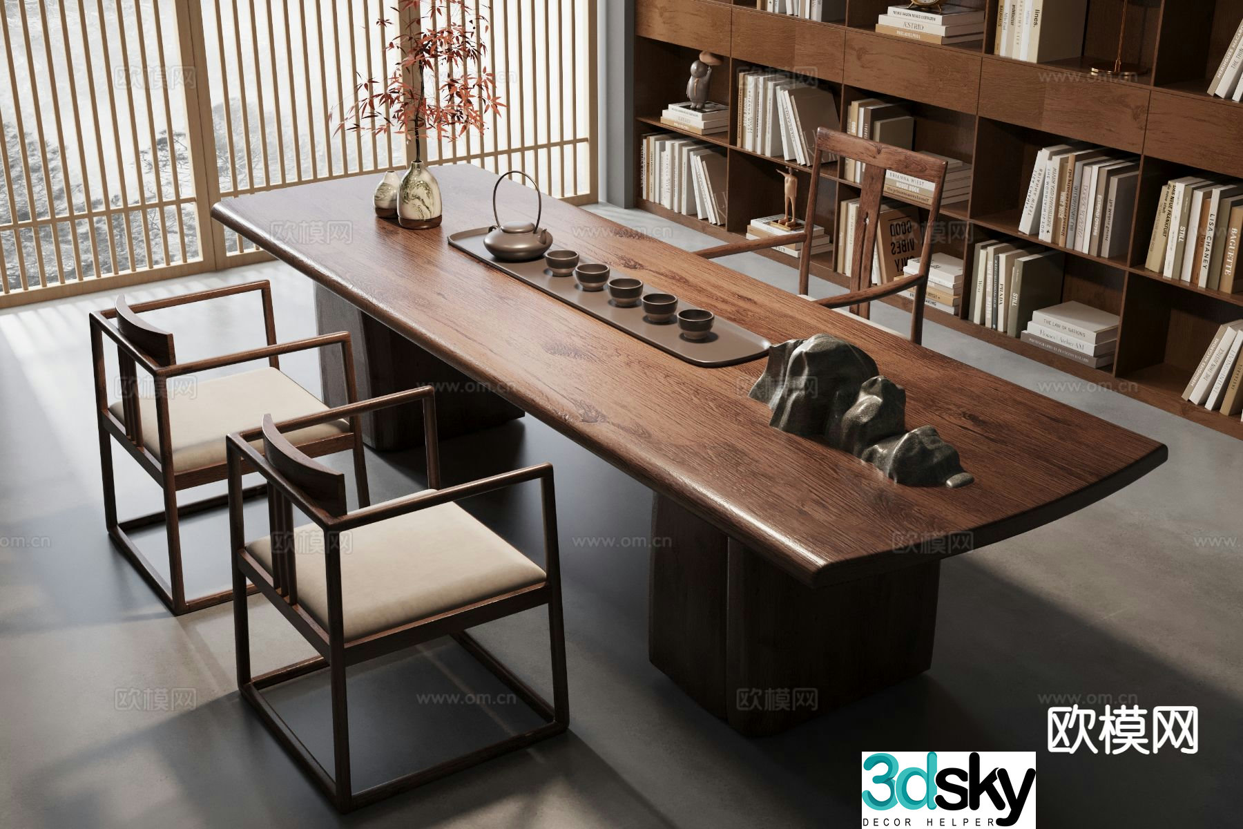 New Chinese style tea table tea table 3d model