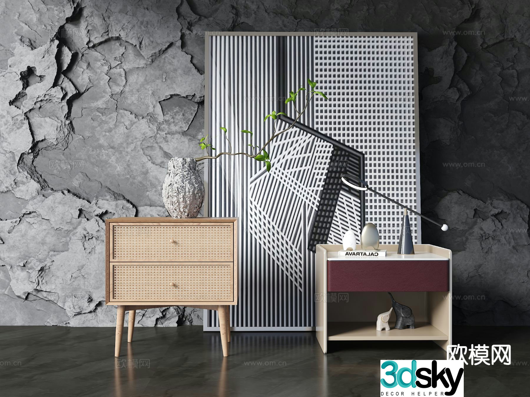 Modern bedside table 3d model