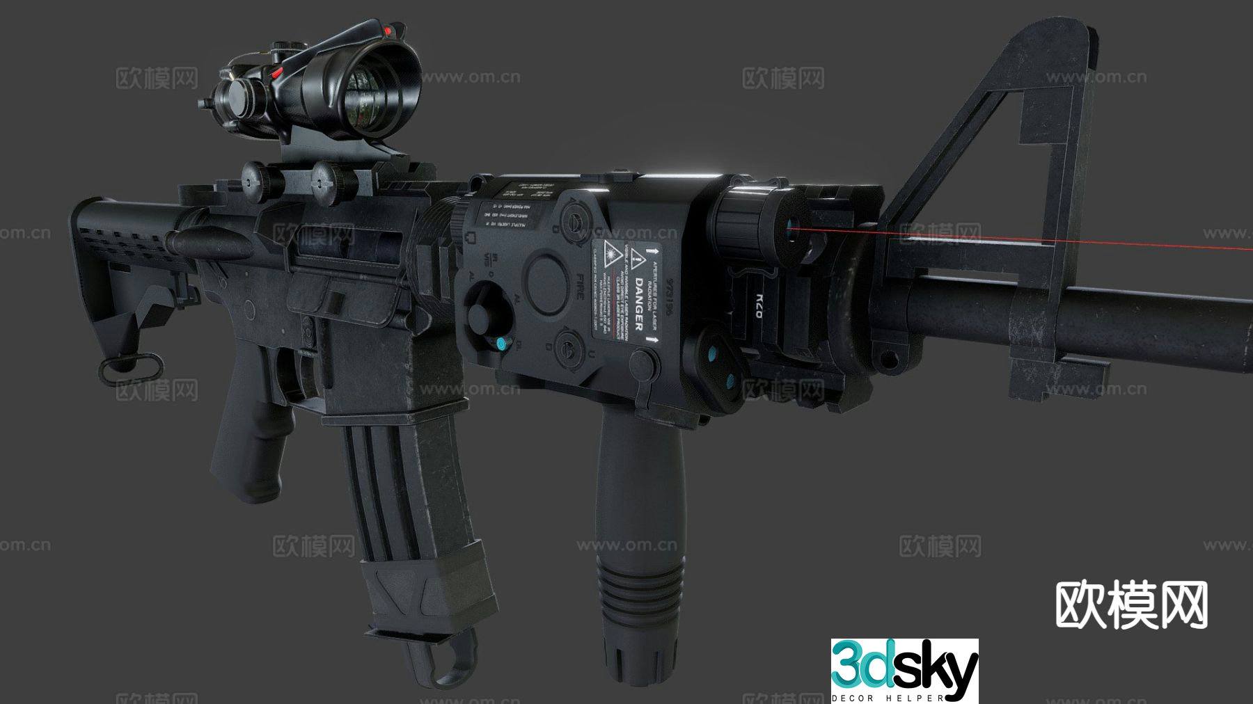 M4 carbine scope 3d model