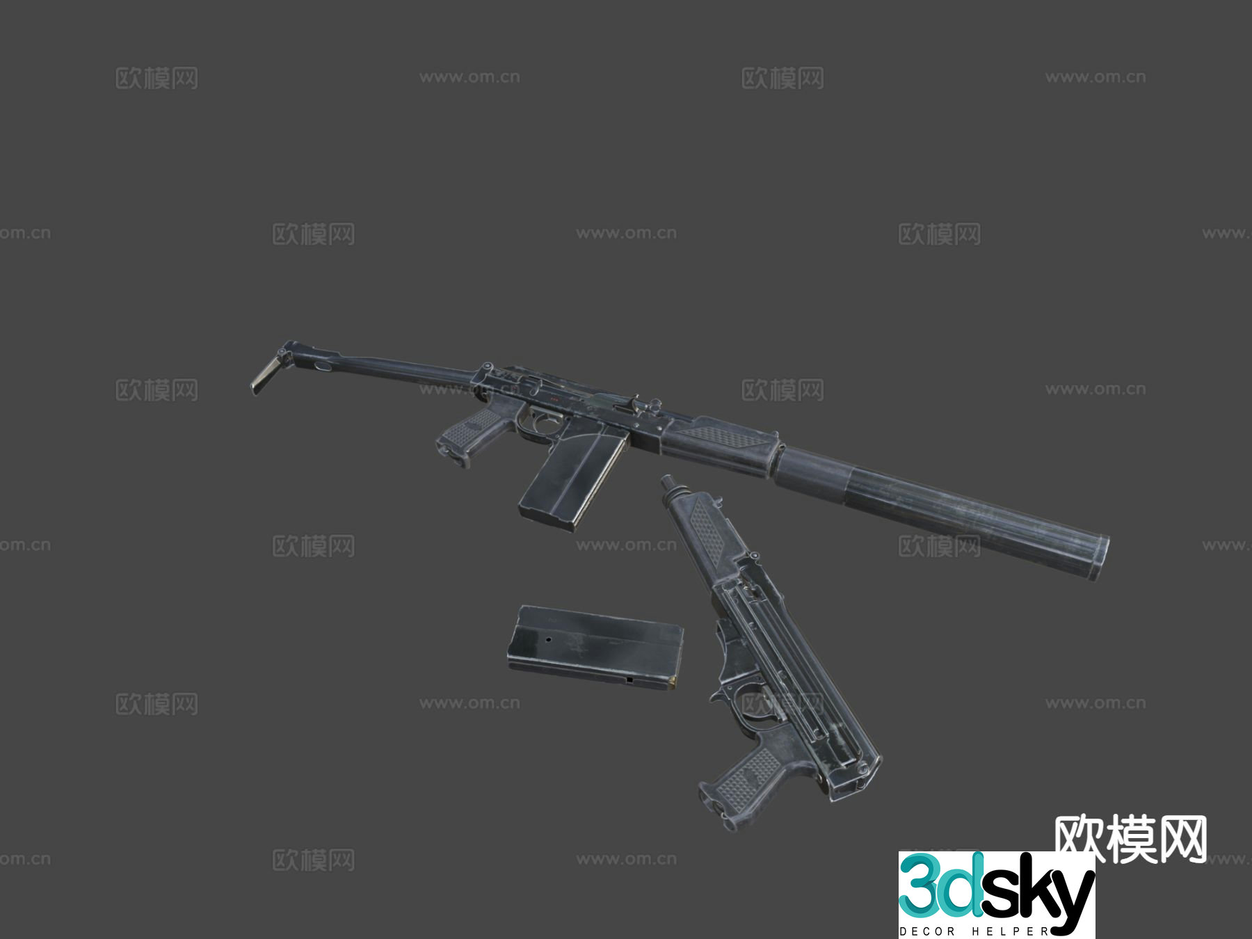 submachine gun 3d model