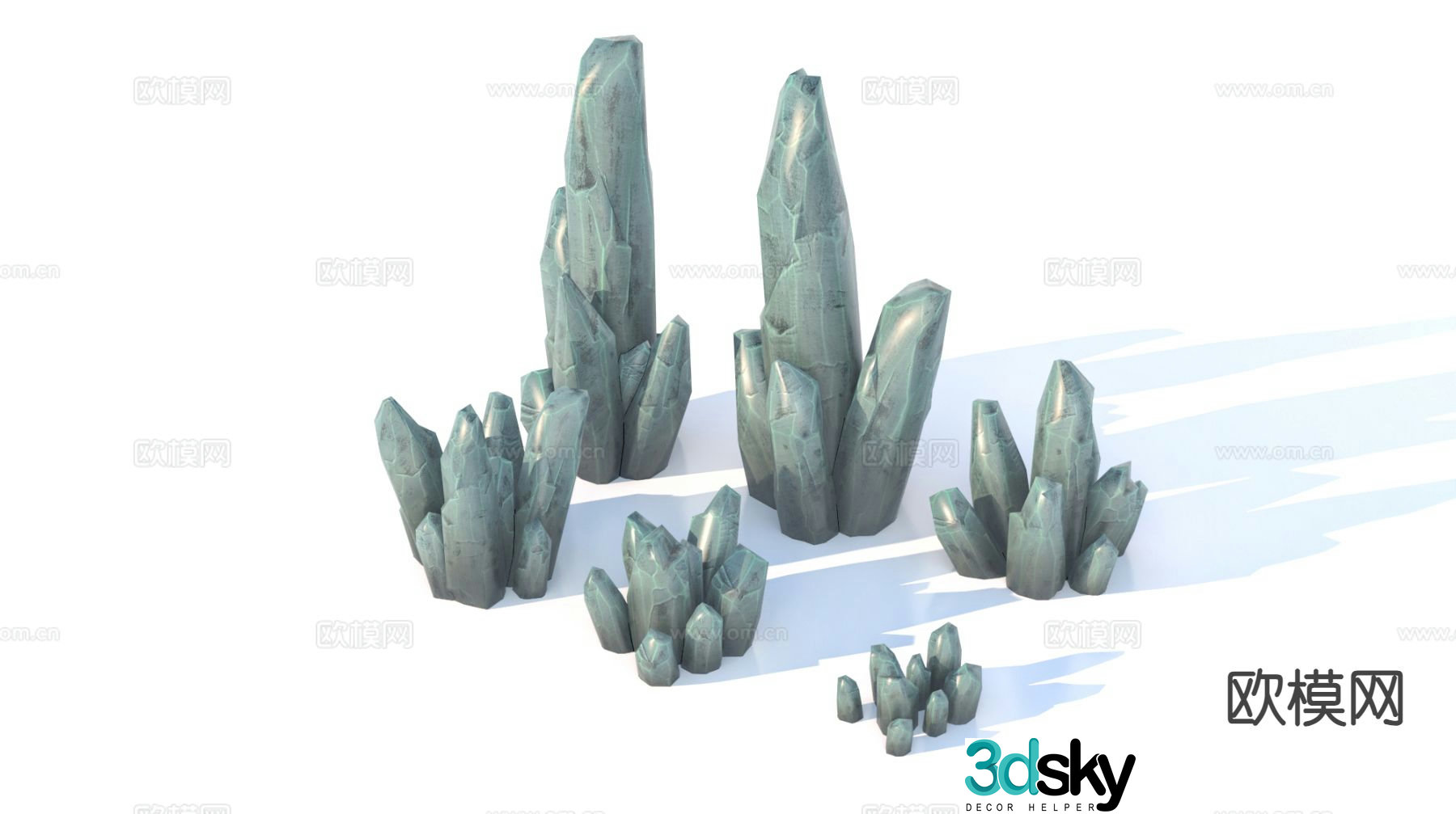 crystal ore gemstone rock 3d model