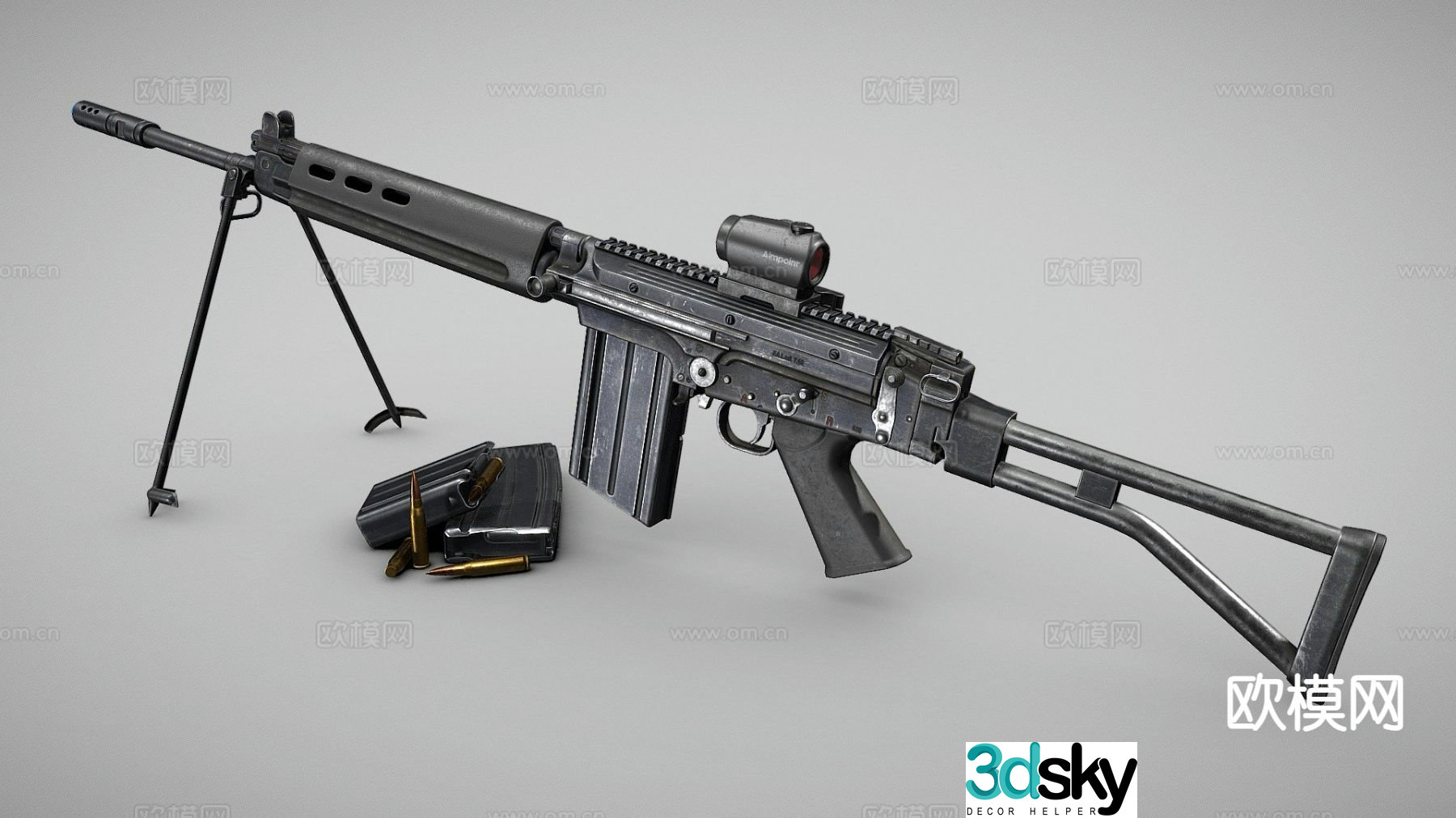 Modern assault rifle 3d model