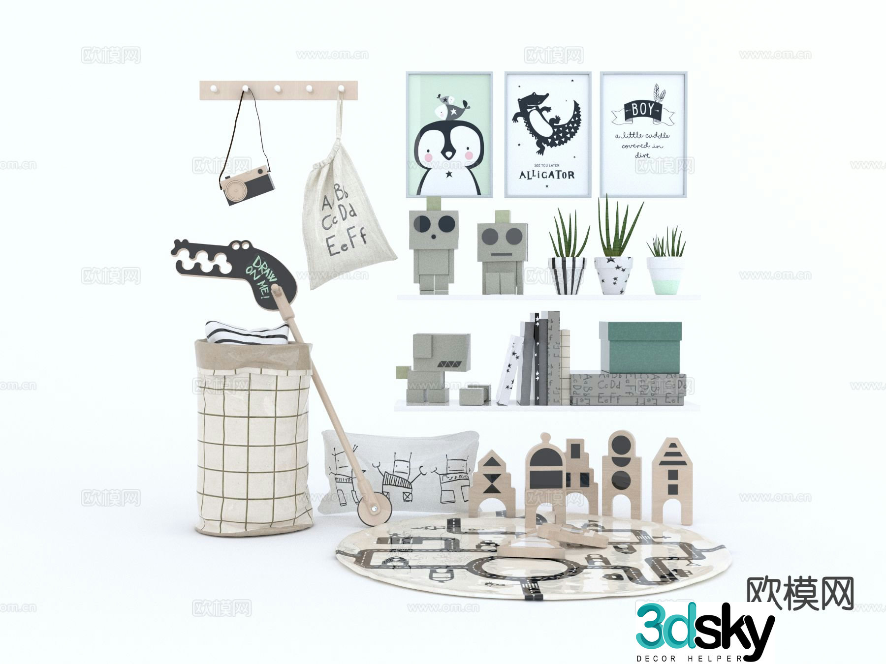Modern children’s products toys hanging ornaments 3d model