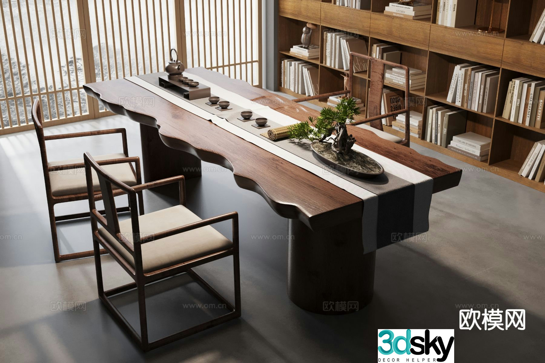 New Chinese style tea table tea table 3d model