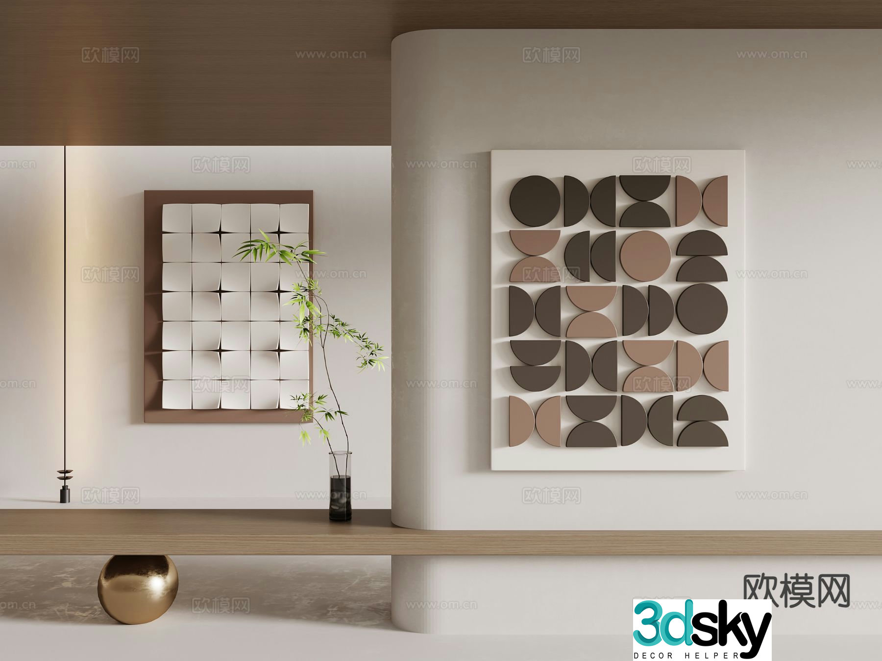 Geometric hanging paintings three-dimensional paintings decorative paintings 3D model