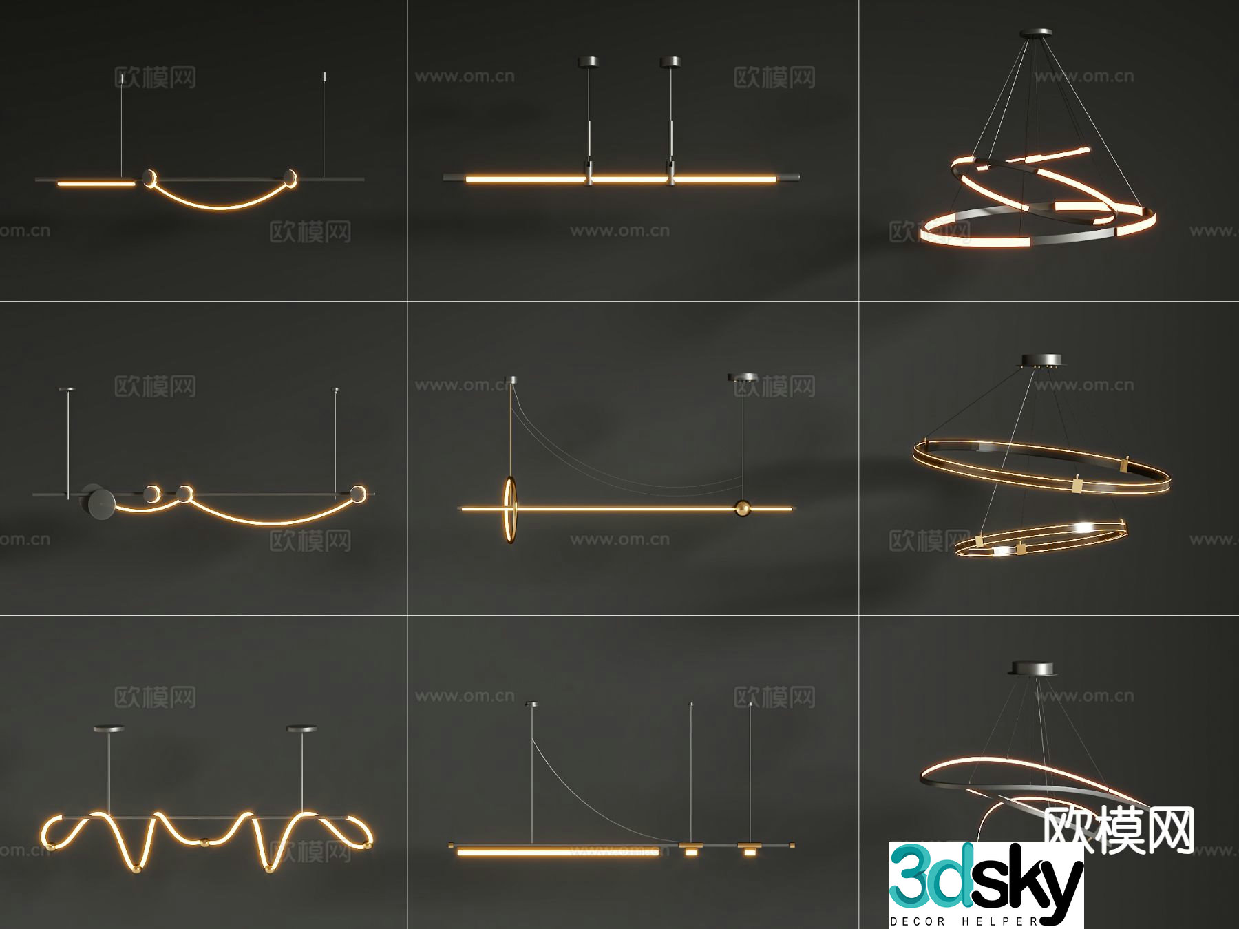 Light luxury chandelier hall chandelier 3d model