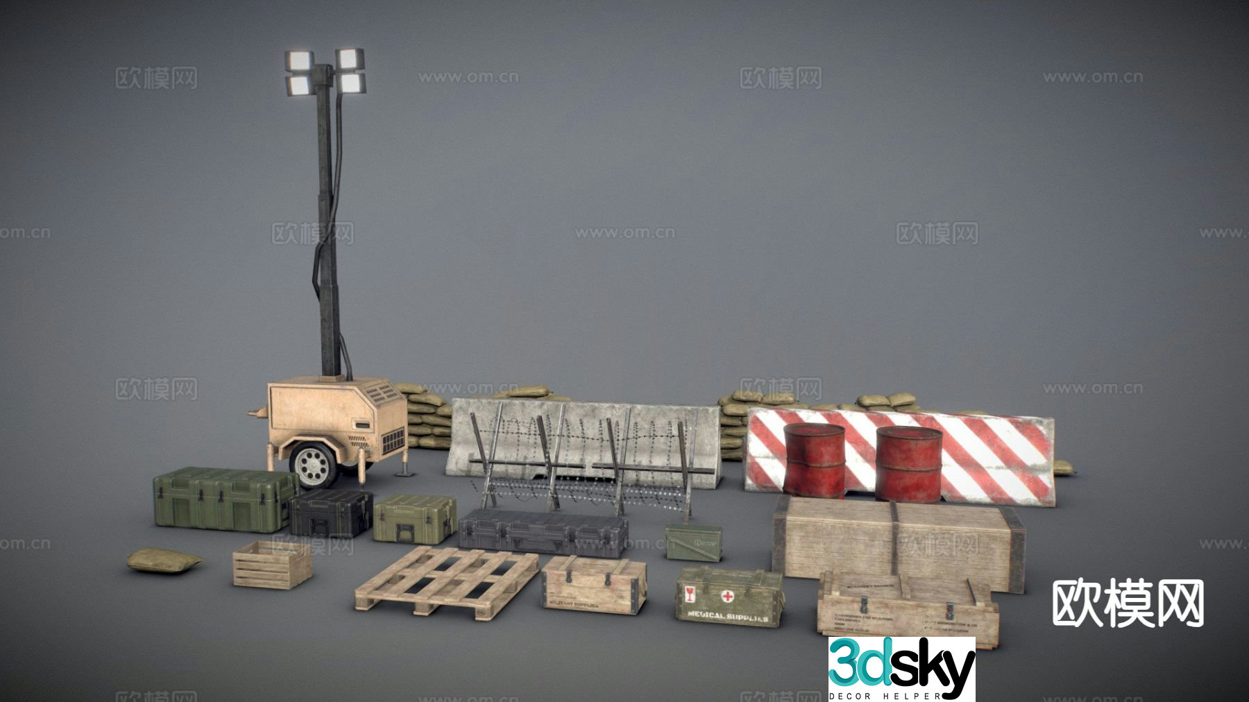 Military weapons asset pack 3d model